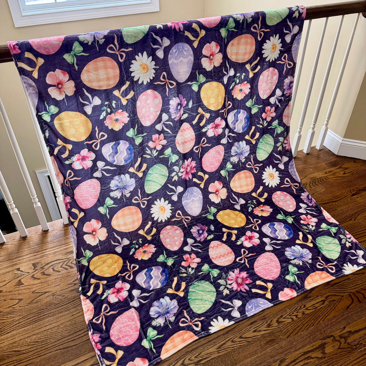 Blanket - Easter - Purple Eggs & Bows
