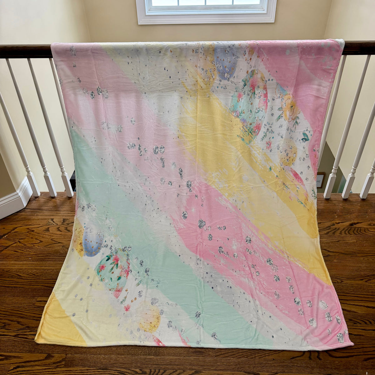 Blanket - Easter - Egg Pastel Stripes Silver