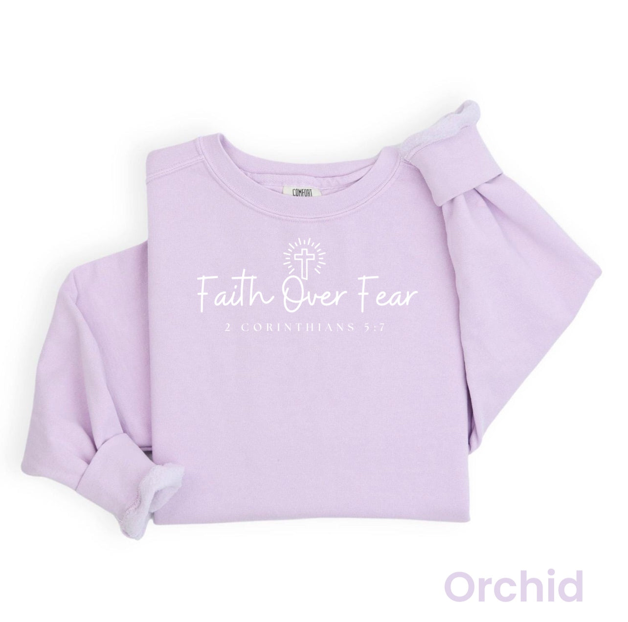 “Faith Over Fear” Christian Heavyweight Crew Sweatshirt