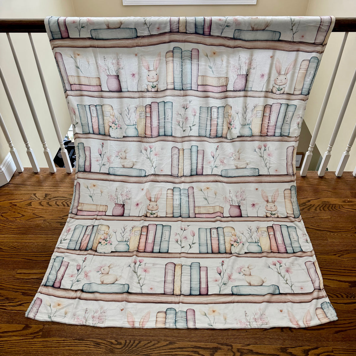 Blanket - Easter - Bunny Bookshelf